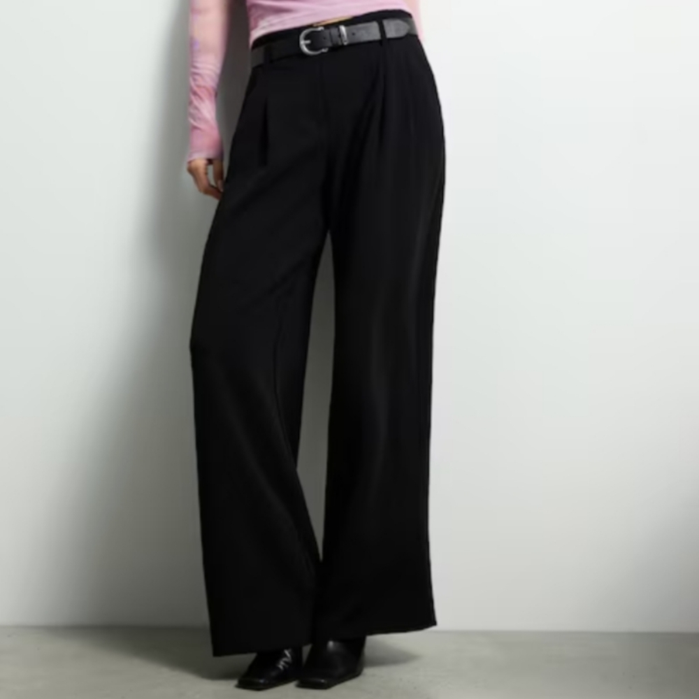 Dynamite Wide Leg High-Waist Black Dress Pants